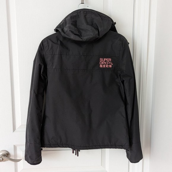 Superdry Windcheater Jacket Dark Grey/Pink Size S - Picture 4 of 7